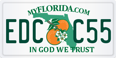 FL license plate EDCC55