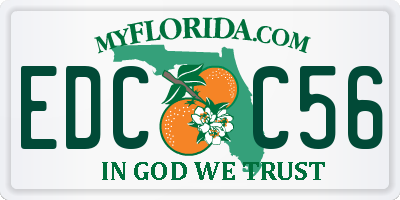 FL license plate EDCC56