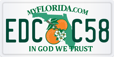 FL license plate EDCC58