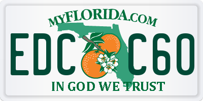 FL license plate EDCC60