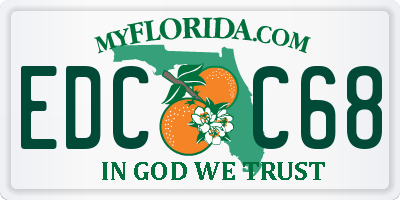 FL license plate EDCC68