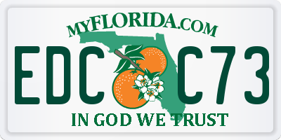 FL license plate EDCC73