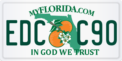 FL license plate EDCC90