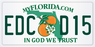 FL license plate EDCD15