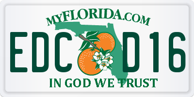 FL license plate EDCD16