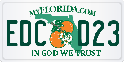 FL license plate EDCD23