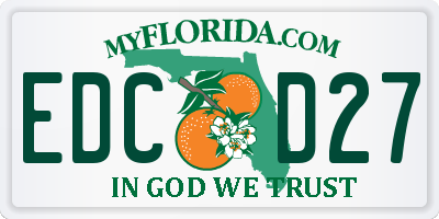 FL license plate EDCD27
