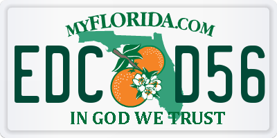 FL license plate EDCD56