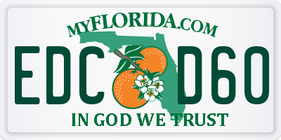 FL license plate EDCD60