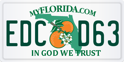 FL license plate EDCD63
