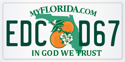 FL license plate EDCD67