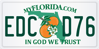 FL license plate EDCD76