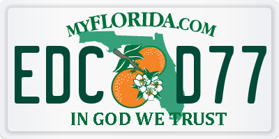FL license plate EDCD77