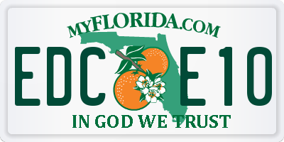 FL license plate EDCE10
