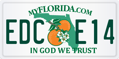 FL license plate EDCE14