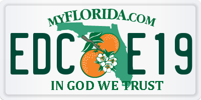 FL license plate EDCE19