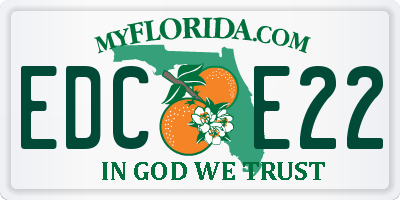 FL license plate EDCE22