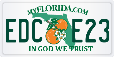 FL license plate EDCE23