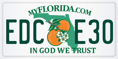 FL license plate EDCE30