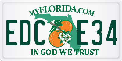 FL license plate EDCE34