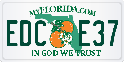 FL license plate EDCE37