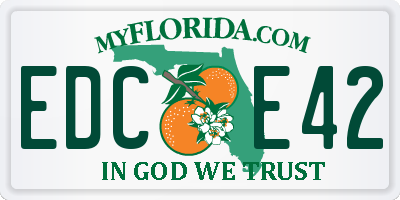 FL license plate EDCE42