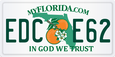 FL license plate EDCE62