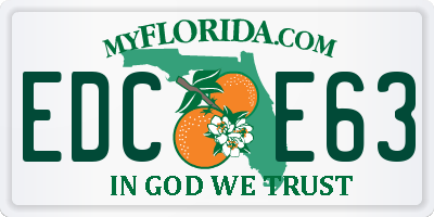 FL license plate EDCE63