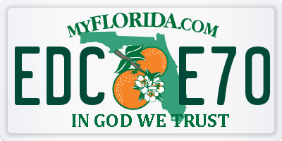 FL license plate EDCE70