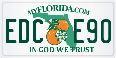 FL license plate EDCE90