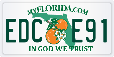 FL license plate EDCE91