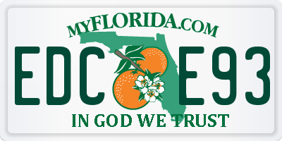 FL license plate EDCE93