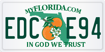 FL license plate EDCE94