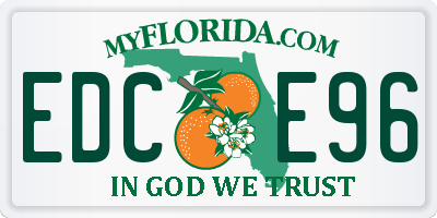 FL license plate EDCE96