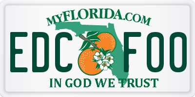 FL license plate EDCF00