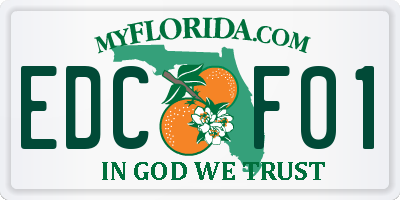 FL license plate EDCF01
