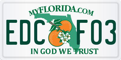 FL license plate EDCF03