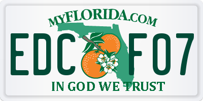 FL license plate EDCF07