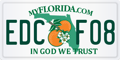 FL license plate EDCF08