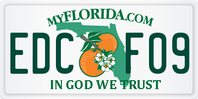 FL license plate EDCF09