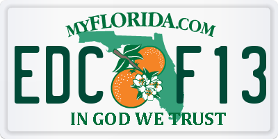 FL license plate EDCF13