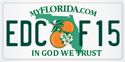 FL license plate EDCF15