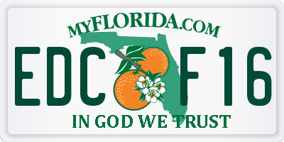 FL license plate EDCF16