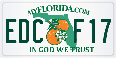 FL license plate EDCF17