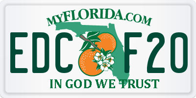FL license plate EDCF20