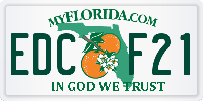 FL license plate EDCF21