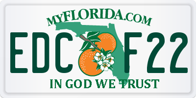 FL license plate EDCF22