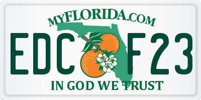 FL license plate EDCF23