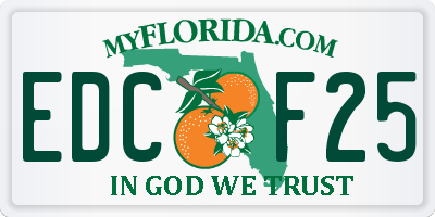 FL license plate EDCF25