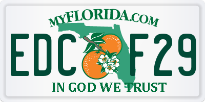 FL license plate EDCF29